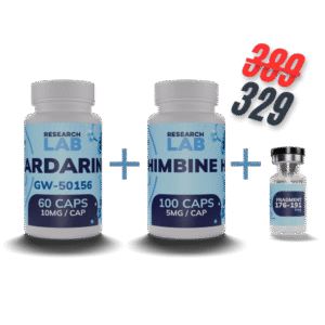 Cardarine GW-501516 10mg 60 caps + Yohimbine HCL 5mg 100 caps + Fragment 176-191 5mg