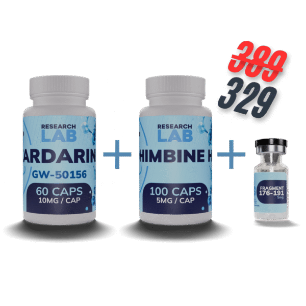 Cardarine GW-501516 10mg 60 caps + Yohimbine HCL 5mg 100 caps + Fragment 176-191 5mg